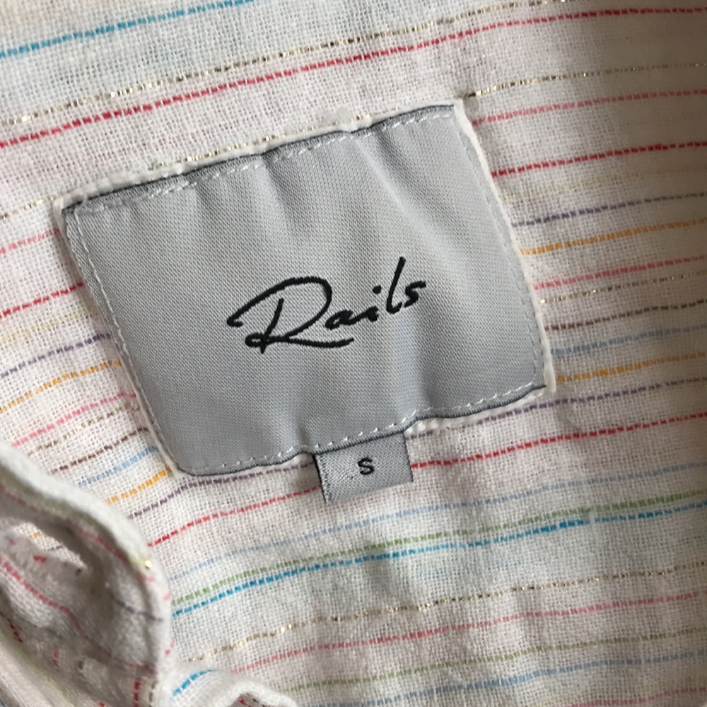 Rails Val linen tie front shirt S - Picture 12 of 13